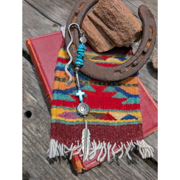 Vintage Southwestern Turquoise Blue Bookmark, Book Lover Gift - Picture 10 of 10